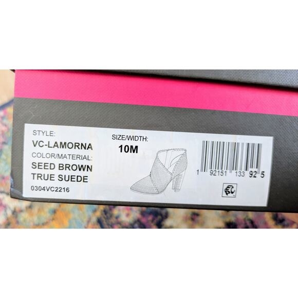 Vince Camuto Lamorna Suede Leather Bootie Sz 10 Brown Pointed Toe Cowgirl 4" - Picture 2 of 11